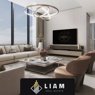 اتاق پذیرایی آپارتمان‎‌های شوبا سولیس (Sobha Solis)