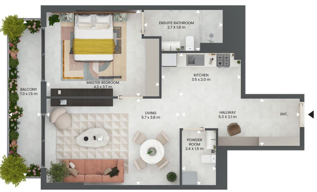 طرح طبقات آپارتمان وایبریج گاردنز